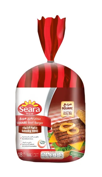 Seara Frozen Square BBQ Beef Burger 1Kg