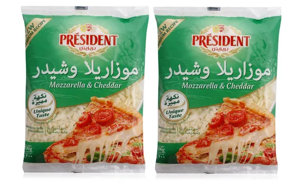 بريزيدن جبنة شيدر مع موزاريلا مبشورة 200X2 جم