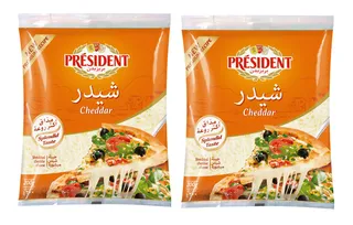 بريزيدن جبنة شيدر مبشورة 2 x 200 جم