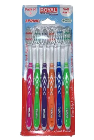 Royal Spring Soft Toothbrush Card 6Pcs