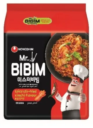 Nongshim Mr. Bibim Spicy Stir-Fried Kimchi Flavor Instant Noodles 148G