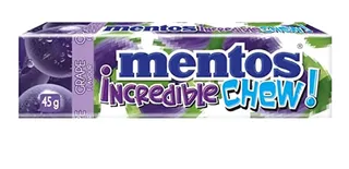 Mentos Incredible Chew Grape Candy 10Pcs
