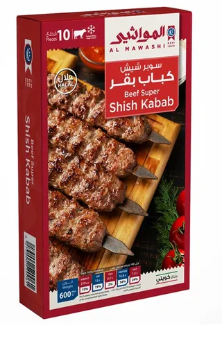 Al Mawashi Frozen Beef Super Shish Kabab 600G