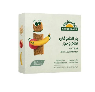 Natureland Organic Apple & Banana Oat Bars 6X20G