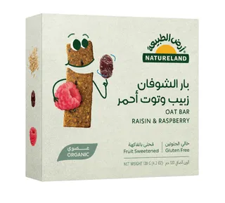 Natureland Organic Raisin & Raspberry Oat Bars 6X20G