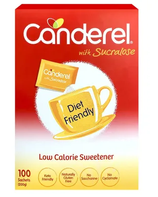 Canderel With Sucralose Low Calorie Sweetener Sachets 100Pcs