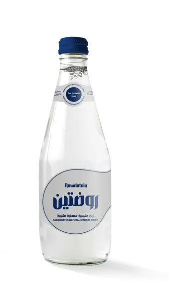 روضتين مياه معدنبه غازيه عبوه زجاجبه 430 مل