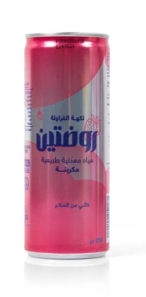 روضتين مياه معدنبه غازيه عبوة معدنيه بنكهة الفرولة 250 مل
