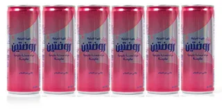 روضتين مياه معدنبه غازيه عبوة معدنيه بنكهة الفرولة  250X6 مل