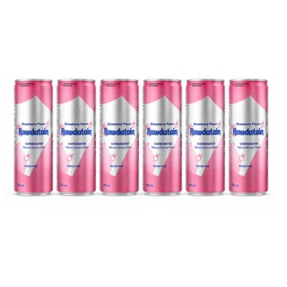Rawdatain Carbonated Natural Strawberry Flavored water Can 6X250Ml