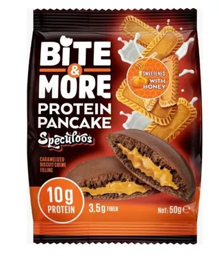 Bite & More Protein Pancake Brown Bread Speculoos Caramelized Biscuit Creme Filling Sweetened With Honey 50G