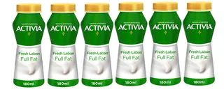 Activia with 5 Probiotic Full Fat Laban 6X180ml