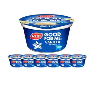 KDD 'Good For Me' No Added Sugar Vanilla Ice Cream Cup 6x167ml