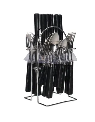 Intohome 24's Cutlery Set With Black Stand