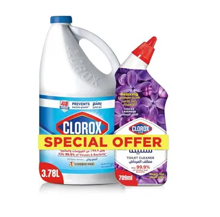 Clorex Bleach 1 Gallon + Toilet Cleaner Lavander 709Ml