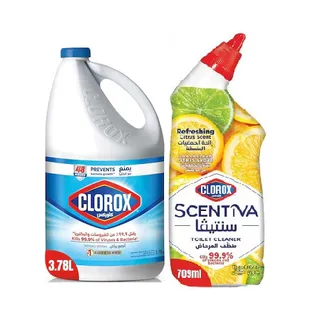 Clorex Bleach 1 Gallon + Toilet Cleaner Citrus 709Ml