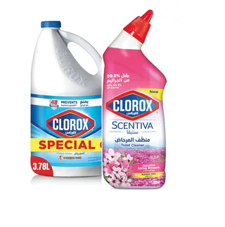 Clorex Bleach 1 Gallon + Toilet Cleaner Spring 709Ml