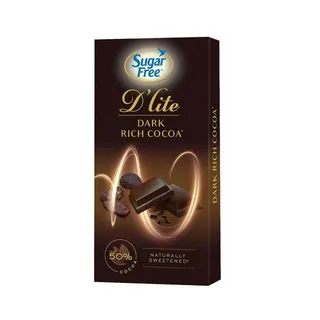 Sugar Free D'lite Dark Chocolate Cocoa Rich 80G