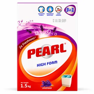 Pearl 3in1 Low Foam Detergent Powder Lavender Scents 1.5Kg