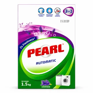 Pearl Automatic 3in1 Low Foam Detergent Powder Lavender Scents 1.5Kg