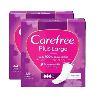 Carefree Plus Large Panty Liners, 2x64 Pieces