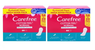 Carefree Cotton Normal Perfume Panty Liners 2X76pcs