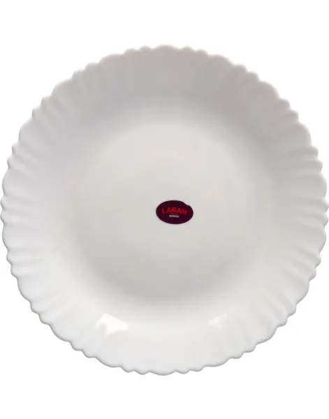 Borosil Larah Opal Fluted White Dinner Plate 10"