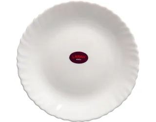 Borosil Larah Opal Fluted White Dessert Plate 7.5"
