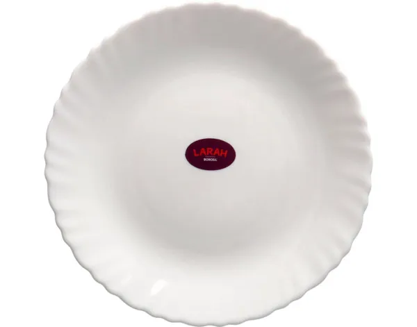 Borosil Larah Opal Fluted White Dessert Plate 7.5"