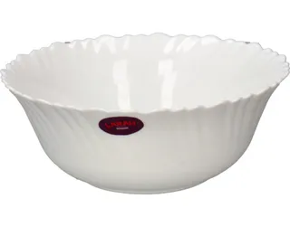 Borosil Larah Opal Fluted White Fruit Bowl 8"