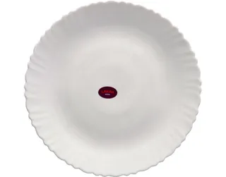 Borosil Larah Opal Fluted White Dinner Plate 11"