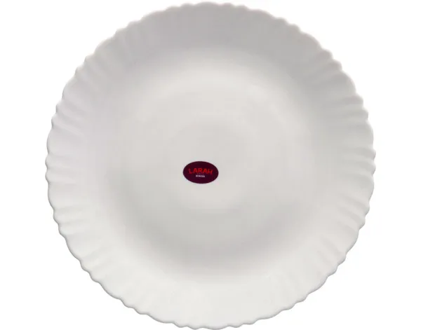 Borosil Larah Opal Fluted White Dinner Plate 11"