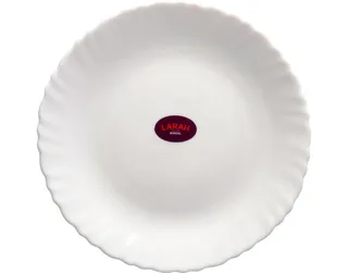 Borosil Larah Opal Fluted White Soup Plate 9"