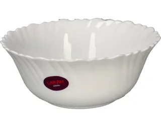 Borosil Larah Opal Fluted White Fruit Bowl 7"