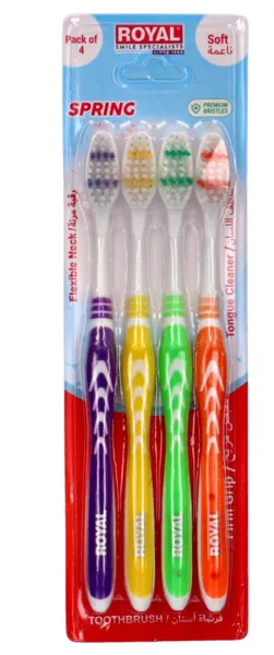 Royal Spring Soft Tooth Brush 4Pcs