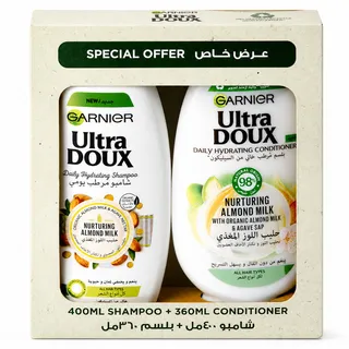 Garnier Ultra Doux Daily Nurturing Almond Milk Shampoo 400Ml + Conditioner 360Ml