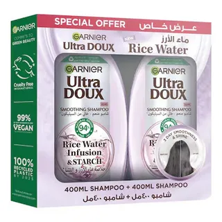 Garnier Ultra Doux Rice Water Infusion Starch Shampoo 2X400Ml