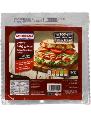 Americana Extra Smoked Lite Turkey Slices 250G