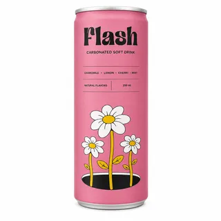 Flash Chamomile, Lemon, Cherry & Mint Carbonated Soft Drink 250ml