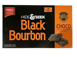 Parle Hide & Seek Black Bourbon Choco Cream Biscuit 6X600G