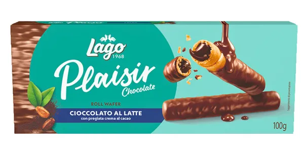 Lago Plaisir Chocolate Roll Wafer Cocoa 100G