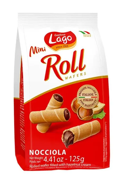 Lago Mini Roll Wafers Nocciola Hazelnut 125G