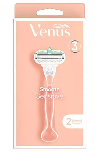 Gillette Venus Smooth Sensitive Pink Razor + 2 Blades