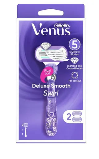 Gillette Venus Deluxe Smooth Swirl Razor + 2 Blades