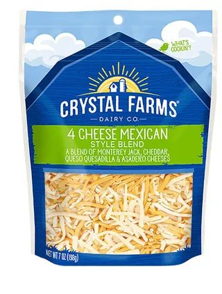 Crsytal Farm 4 Chs Mxican Style Shrd 198G