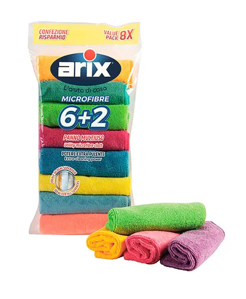 Arix Multi-Use Microfibre Cloth Value Pack 8's