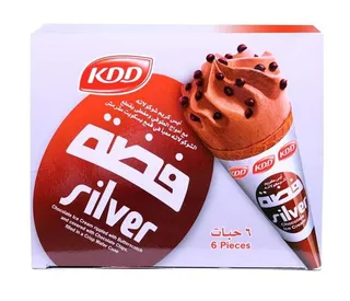 كي دي دي آيس كريم مخروط فضي 6 قطع