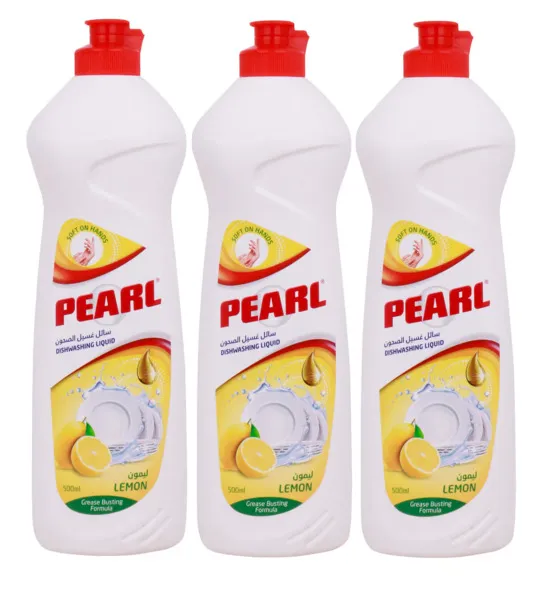 Pearl Dishwashing Liquid Lemon 3X500Ml