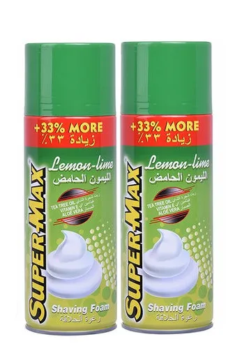 Supermax Lemon-Lime Shaving Foam 2X400Ml