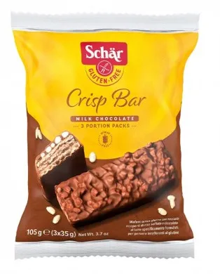 Schar Gluten Free Crisp Bar Milk Chocolate 105g